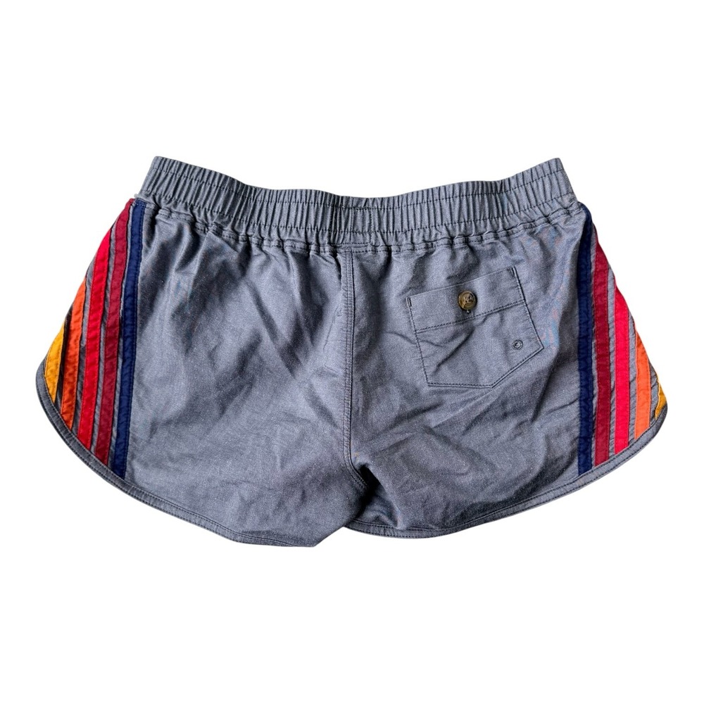 Aviator Nation 5 Stripe Shorts XS Dark Gray Mini Lounge Retro Athletic Luxury - Picture 3 of 5